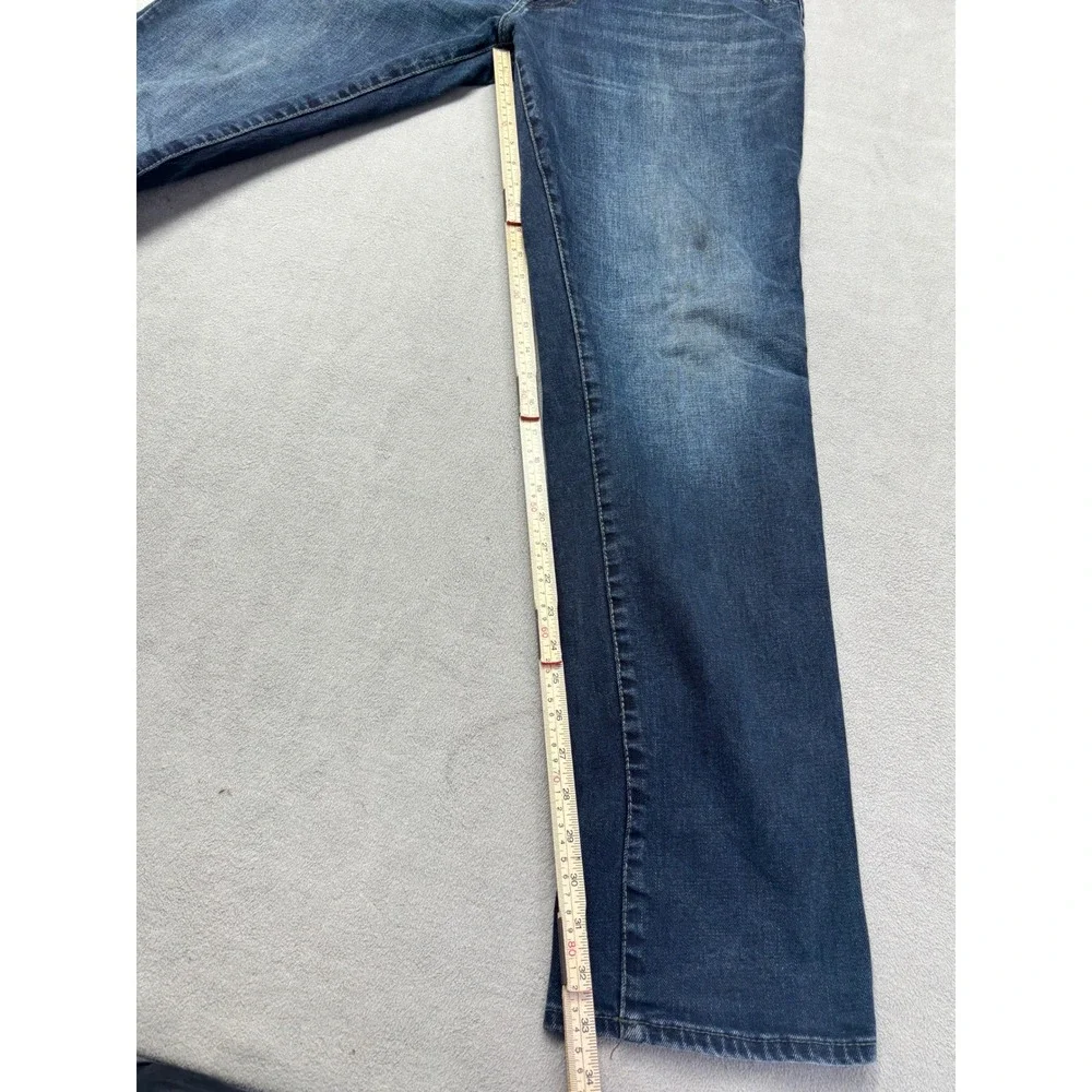 True Religion Geno Relaxed Slim Jeans Mens 38 Dark Wash Blue Geno Flap SN Denim